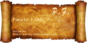 Panitz Fidél névjegykártya